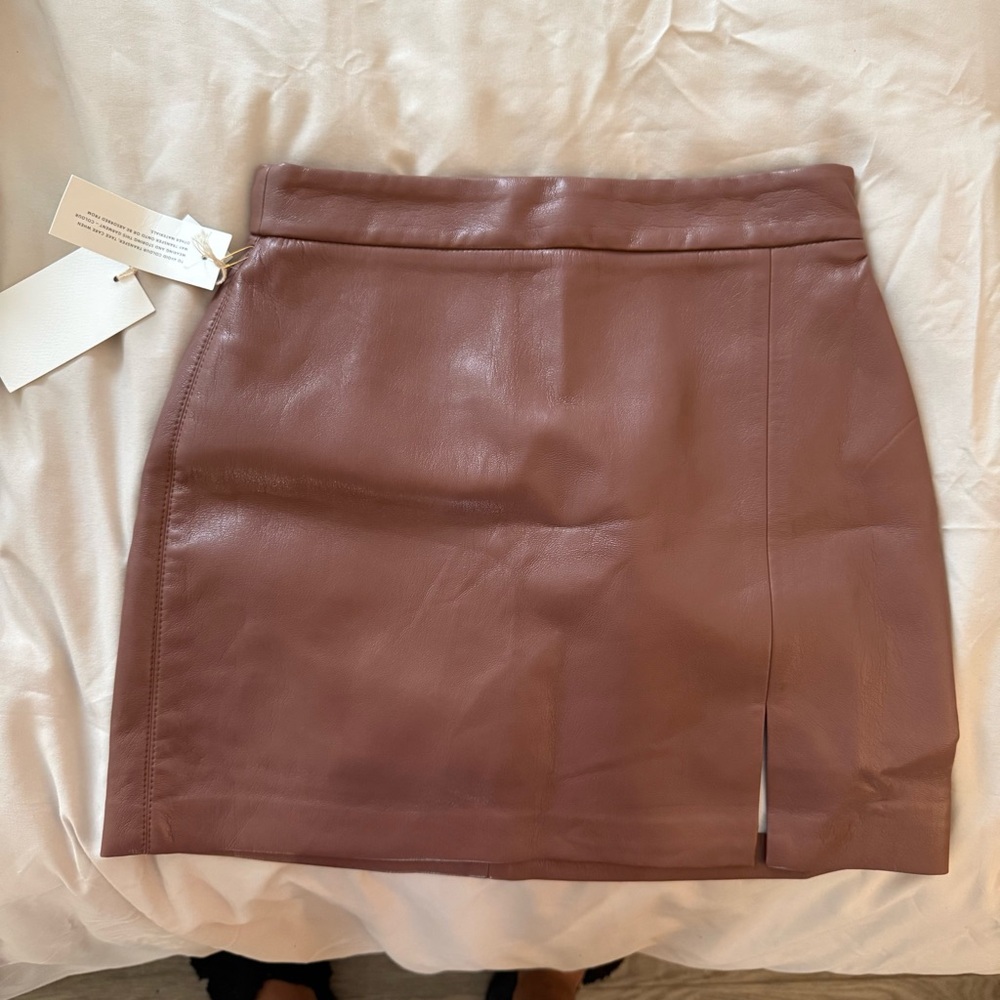 Aritzia Mauve Leather Skirt